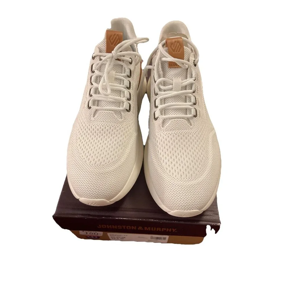 NIB Johnston & Murphy Amherst 2.0‎ White Knit Jogger Men Sz 10.5W  Style 25-0738